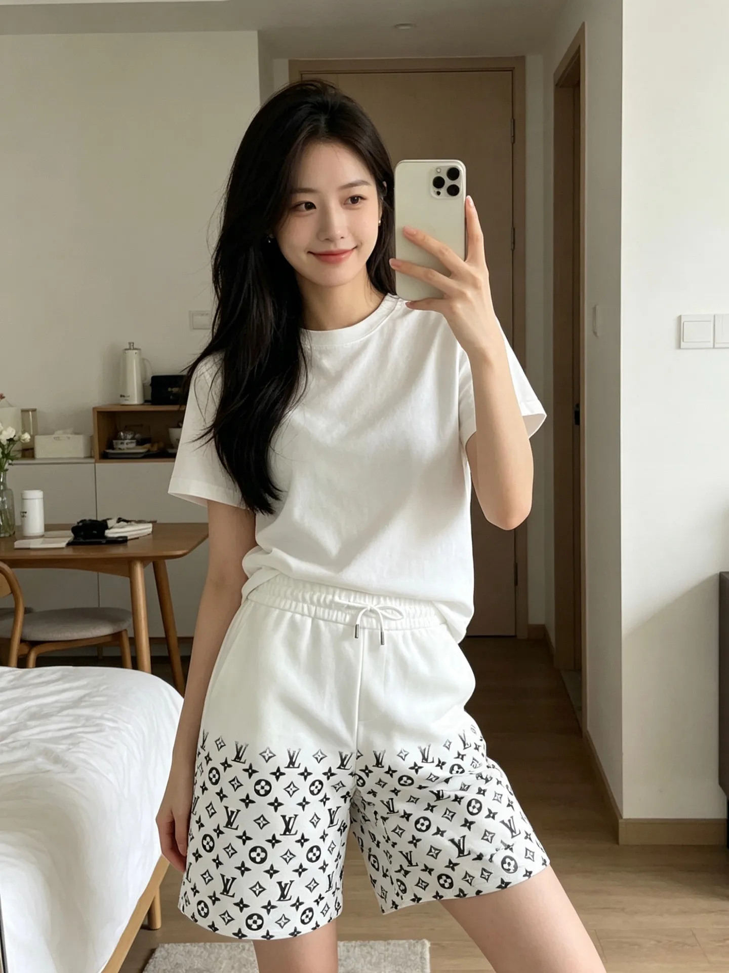 Louis Vuitton/Louis Vuitton half presbyopia all-over printed shorts